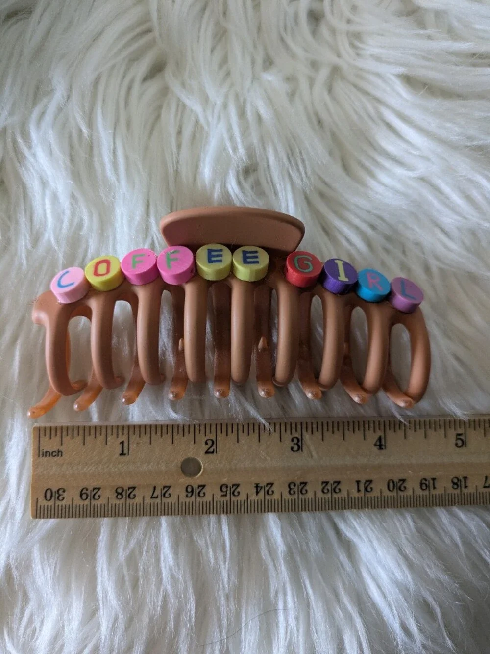 Coffee Girl Hair Clip Claw Style Handcrafted | NWT
